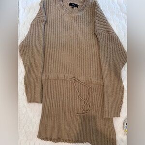 Lulu's Brown Knit Ribbed Sweater Mini Dress
